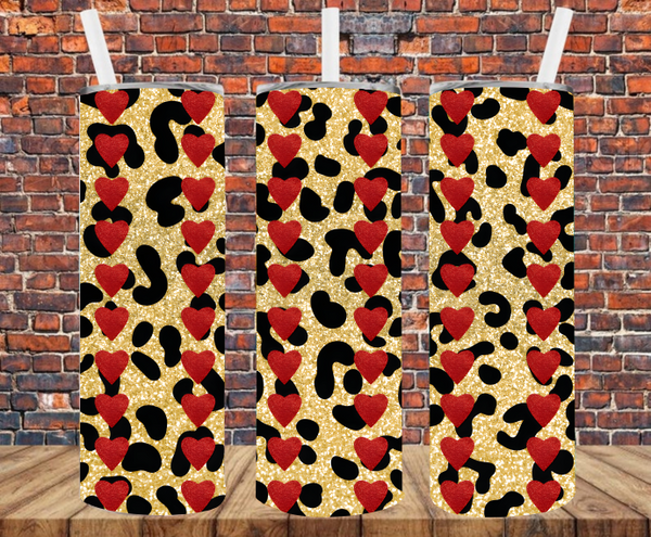 Leopard & Hearts - Tumbler Wrap - Sublimation Transfers