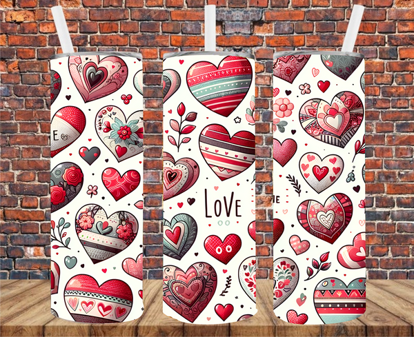 Hearts - Tumbler Wrap - Sublimation Transfers