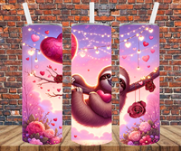 Valentine's Sloth - Tumbler Wrap - Sublimation Transfers