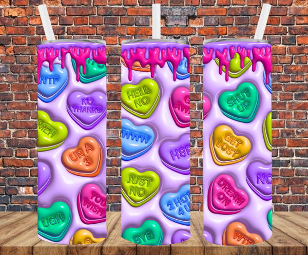 Snarky Hearts - Tumbler Wrap - Sublimation Transfers