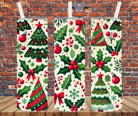 Vintage Christmas Pattern - Tumbler Wrap - Sublimation Transfers