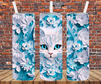 Ice Kitten - Tumbler Wrap - Sublimation Transfers