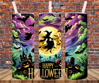 Witch Flying - Tumbler Wrap - Sublimation Transfers