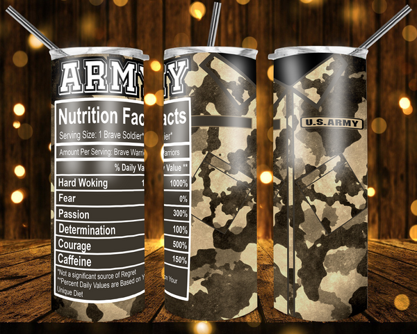 Army - Tumbler Wrap Sublimation Transfers