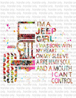 Jeep Girl - Waterslide, Sublimation Transfers