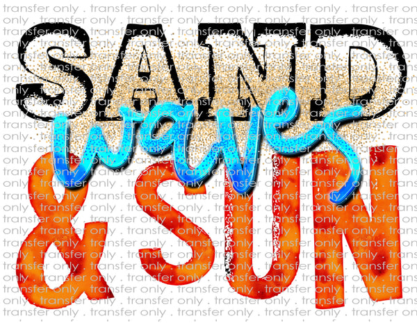 Sand Waves Sun - Waterslide, Sublimation Transfers