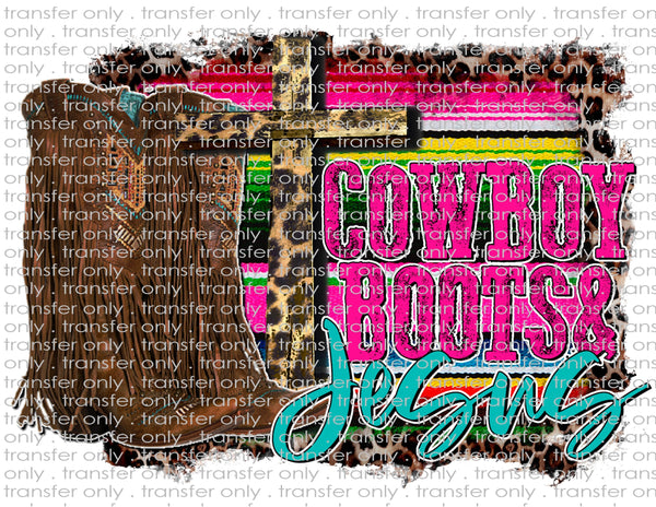 Cowboy Boots & Jesus - Waterslide, Sublimation Transfers