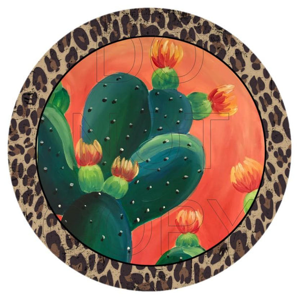 Desert Cactus - Round Template Transfers for Coasters