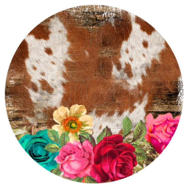 Cowhide - Round Template Transfers for Coasters