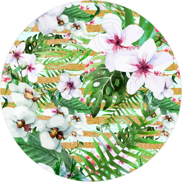 Hawaiian Flowers - Round Template Transfers for Coasters