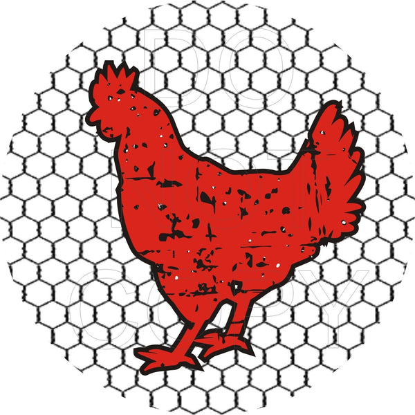 Chicken Fence - Round Template Transfers for Coasters