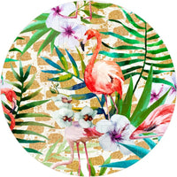 Beach Flamingo - Round Template Transfers for Coasters