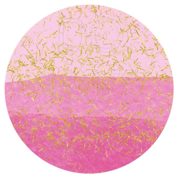 Pink Ombre Glitter - Round Template Transfers for Coasters