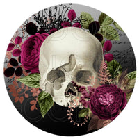 Floral Skull - Round Template Transfers for Coasters