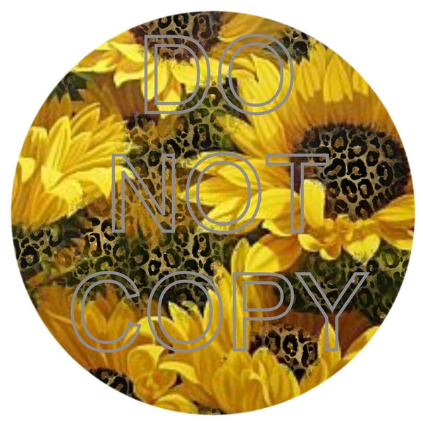 Leopard Sunflower - Round Template Transfers for Coasters