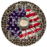 America Flower Leopard - Round Template Transfers for Coasters