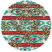 Leopard Aztec - Round Template Transfers for Coasters