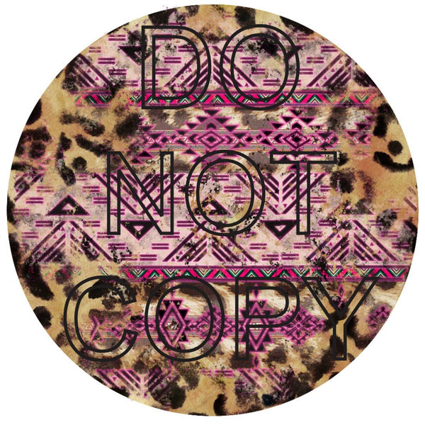 Leopard Aztec - Round Template Transfers for Coasters