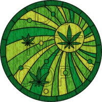 420 Weed Plant - Round Template Transfers for Coasters
