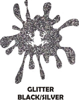 Black/Silver Glitter - Heat Transfer Vinyl Sheets