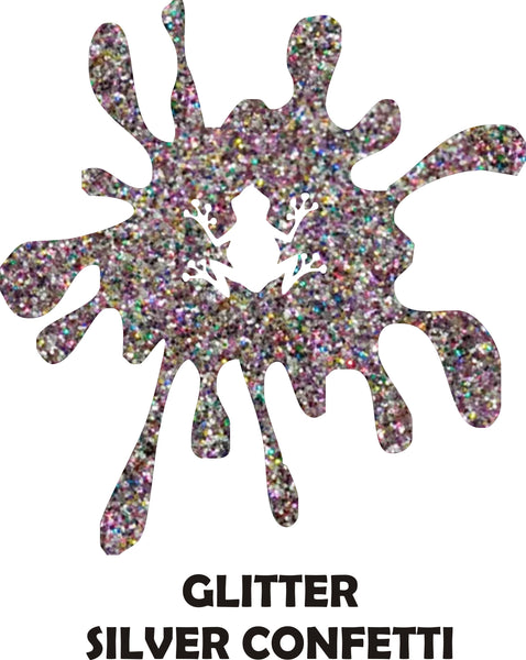 Silver Confetti Glitter - Heat Transfer Vinyl Sheets