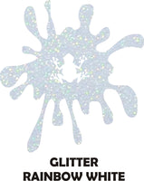 Rainbow White Holographic Glitter - Heat Transfer Vinyl Sheets