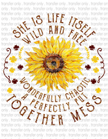 She is Life Sunflower - Waterslide, Sublimation Transfers