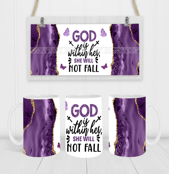 God Is Within Her She Will Not Fail - Coffee Mug Wrap - Sublimation Transfers