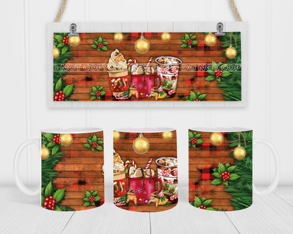 Christmas Cocoa - Coffee Mug Wrap - Sublimation Transfers