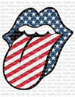 Patriotic Lips - Waterslide, Sublimation Transfers