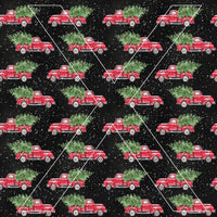 Christmas Old Red Truck - Full Pattern - Waterslide, Sublimation Transfers