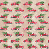 Christmas Old Red Truck - Full Pattern - Waterslide, Sublimation Transfers