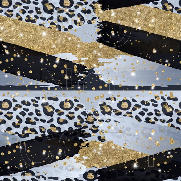 Silver & Gold Leopard - Full Pattern - Waterslide, Sublimation Transfers