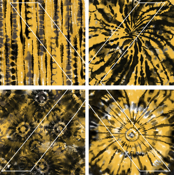 Yellow Tie Dye - Full Pattern - Waterslide, Sublimation Transfers