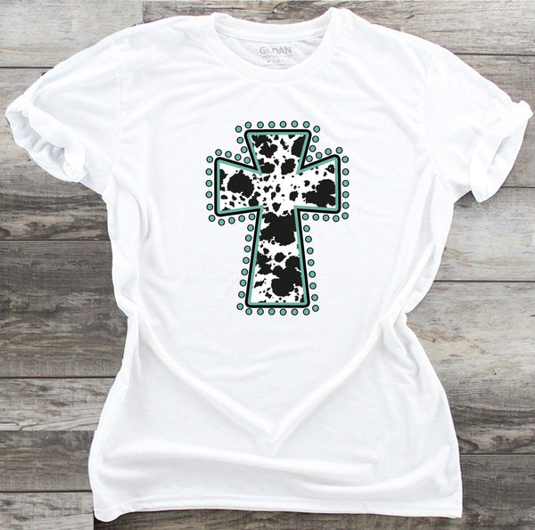 Cow Print Cross - Waterslide, Sublimation Transfers
