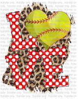 Softball Love - Waterslide, Sublimation Transfers