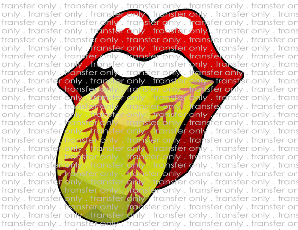Softball Tongue - No Glitter - Waterslide, Sublimation Transfers