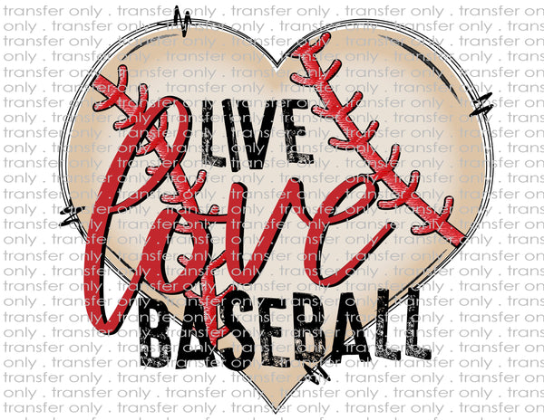 Love Baseball Heart - Waterslide, Sublimation Transfers