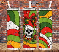 Christmas Skeleton Skull - Tumbler Wrap Sublimation Transfers