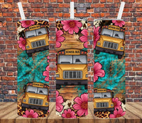 School Bus Floral - Tumbler Wrap Sublimation Transfers