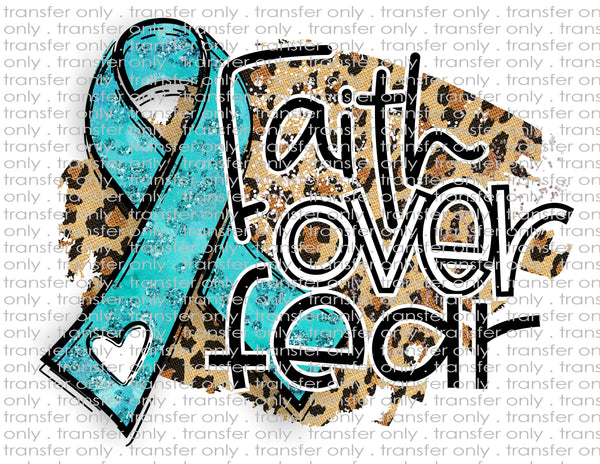 Teal Ribbon Awareness - Waterslide, Sublimation Transfers