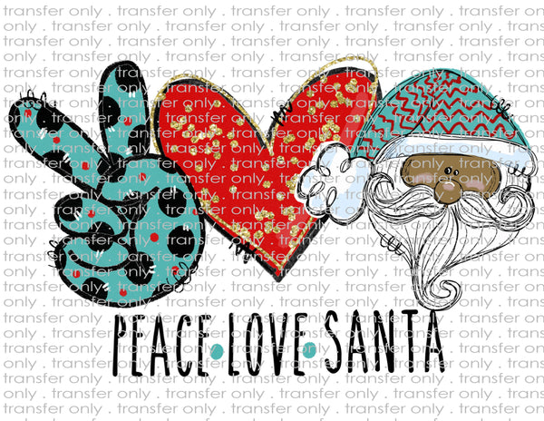Peace Love Santa - Waterslide, Sublimation Transfers