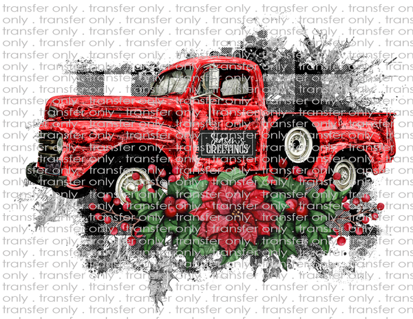 Christmas Vintage Truck - Waterslide, Sublimation & Multi-Surface Transfers
