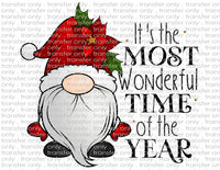 Most Wonderful Time of the Year Gnome - Waterslide, Sublimation Transfers