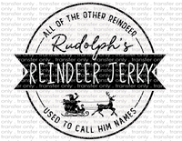 Rudolph's Reindeer Jerky - Waterslide, Sublimation Transfers