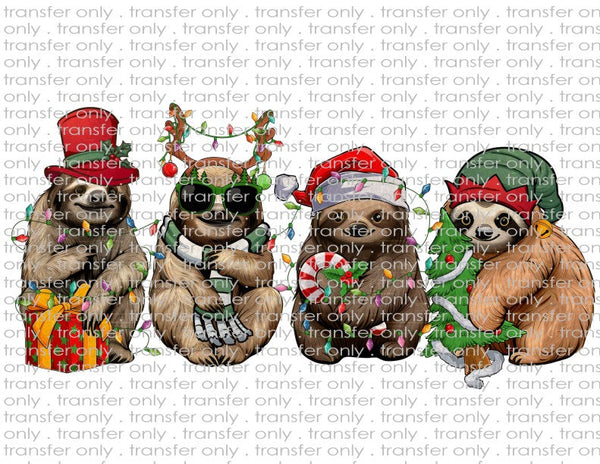 Christmas Sloth - Waterslide, Sublimation Transfers