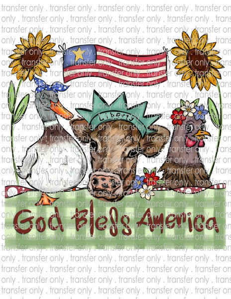 God Bless America Farm Animals - Waterslide, Sublimation Transfers