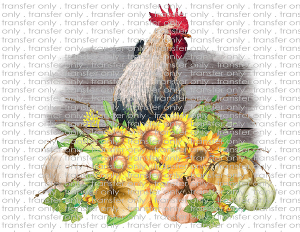 Country Rooster Sunflowers - Waterslide, Sublimation Transfers