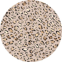 Taupe Leopard Glitter - Round Template Transfers for Coasters