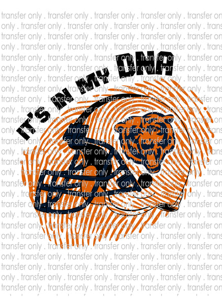 Waterslide, Sublimation Transfers - DNA Football - Bears